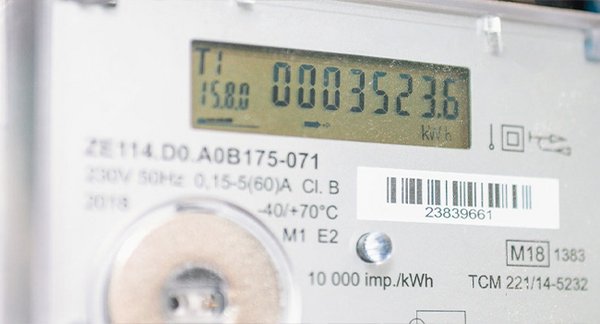 Das Bild zeigt die Verbrauchsanzeige eines Smart Meters.