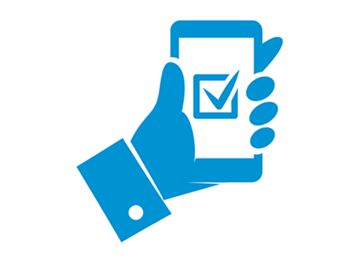 Ein blaues Icon mit dem Thema Autostrom-App.